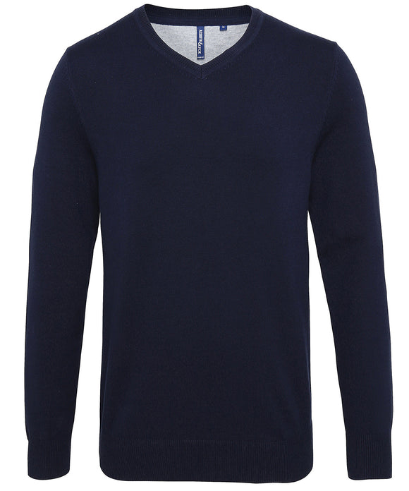 Men's cotton blend v-neck sweater