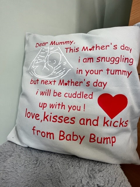 Mum to BE Cotton Canvas Cushion Cover with Cushion