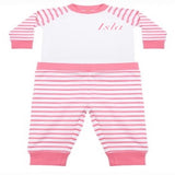 Baby Stripped Pyjamas personalised with Logo